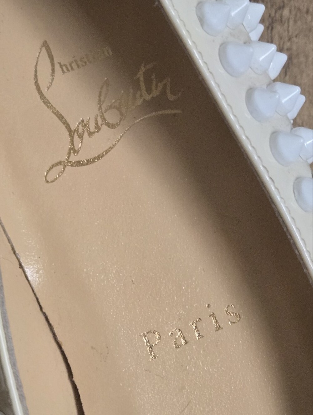 Christian Louboutin Pigalle Spikes Cream/white Flats Womens Size 36 - Picture 13 of 14